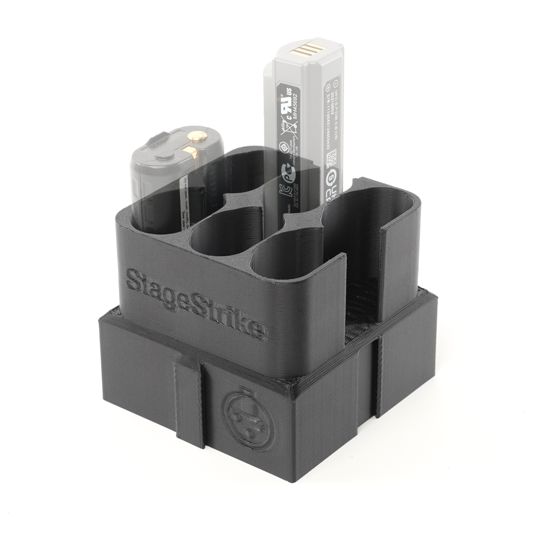 battQb(sb) with battery installed — compact wireless bodypack battery caddy