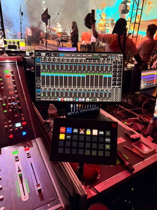 Caleb James (monitors for Wu-Tang Clan) running macros of his deckFrame(32)