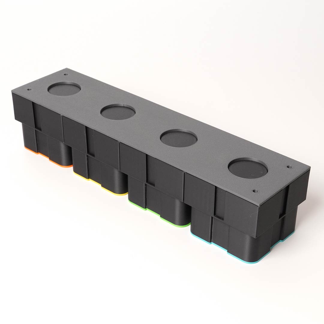 qbTray 4x1 configuration — miQb management tray for live audio production