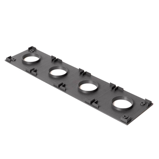 qbTray 4x1 layout — miQb battery management tray for wireless handheld mics