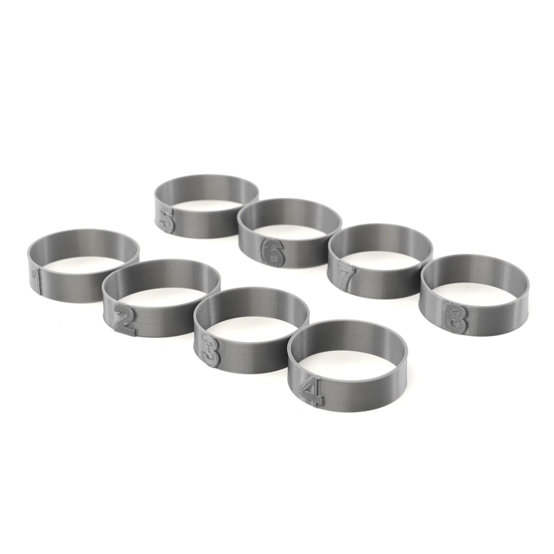 micRing(8) numbered — wireless mic identification rings with numbers 1–8 for live audio