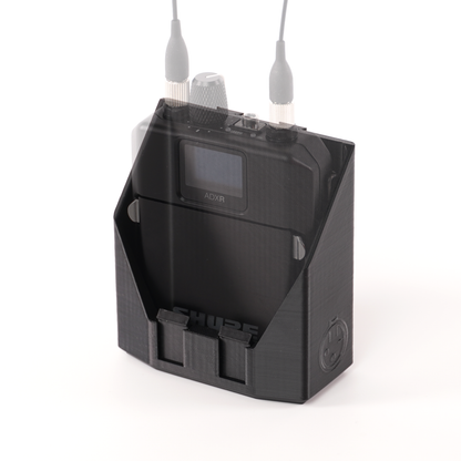packHolder(solo) with Shure ADXR wireless bodypack transmitter