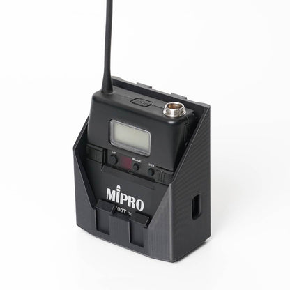 packHolder(4) with MiPRO wireless bodypack transmitters