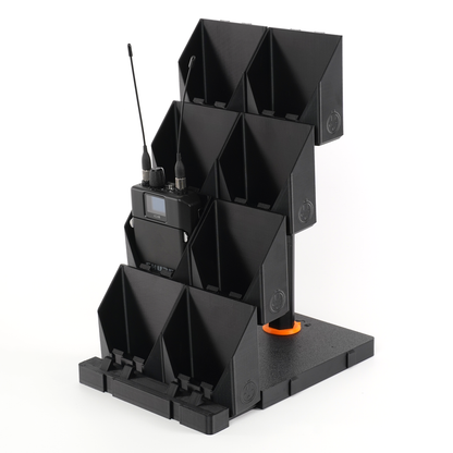packBase XL — extra-large wireless bodypack storage platform for touring tech tables