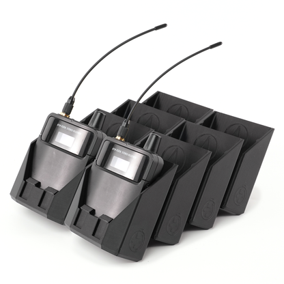 packHolder(8) with Audio-Technica wireless bodypack transmitters — variant view