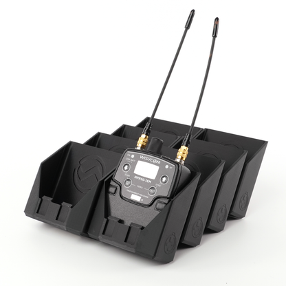 packHolder(8) with Wisycom wireless bodypack transmitters