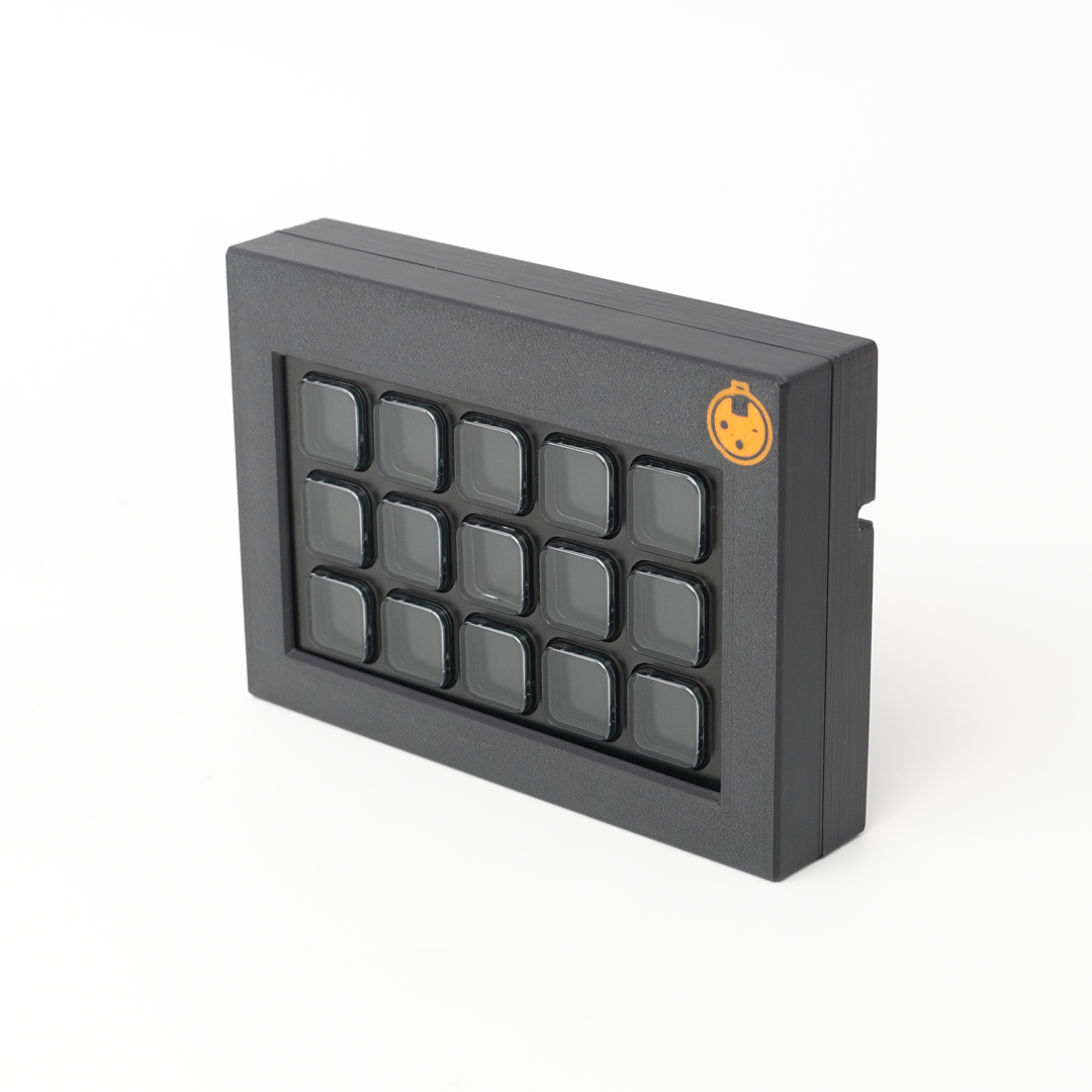 deckFrame(15) front view — mic stand mountable Stream Deck frame