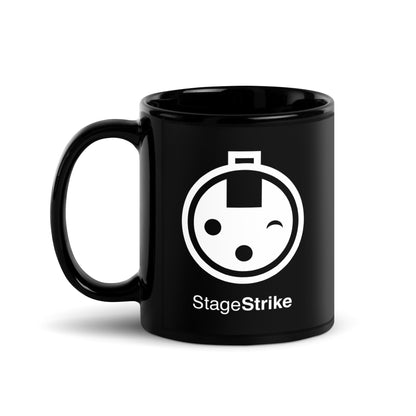 StageStrike Mug — black glossy 11oz, handle on left