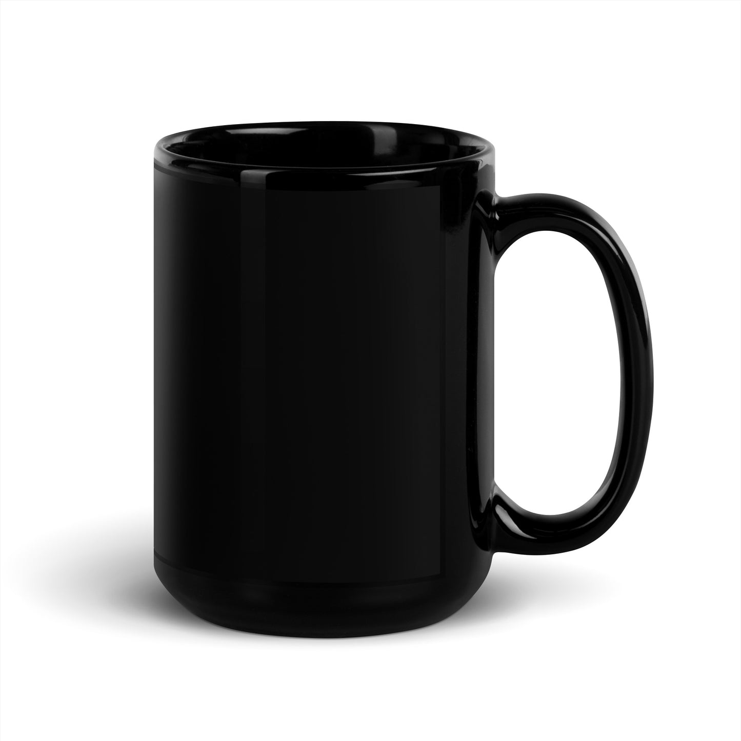 StageStrike Mug — black glossy 15oz, handle on right