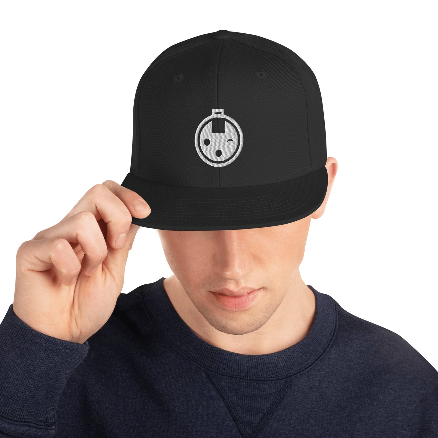 StageStrike Logo Hat — black snapback, front view