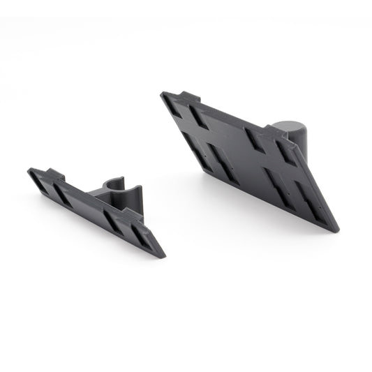 packTotem doubleClip — dual packHolder mounting clip, front view
