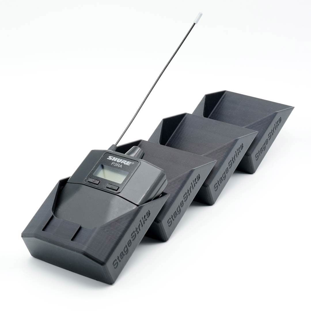 packHolder(4) long-stacked configuration — 4 wireless bodypack slots