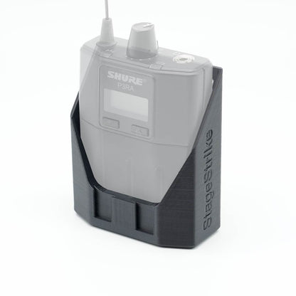 packHolder(solo) holding a wireless bodypack transmitter