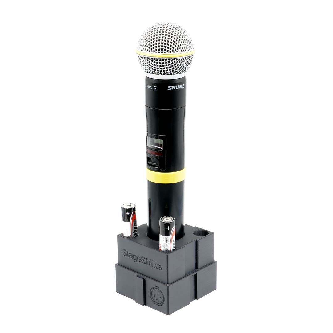 miQb wireless handheld mic organizer — loaded with a handheld microphone