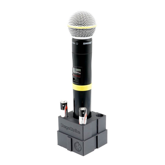 miQb wireless handheld mic organizer — loaded with a handheld microphone