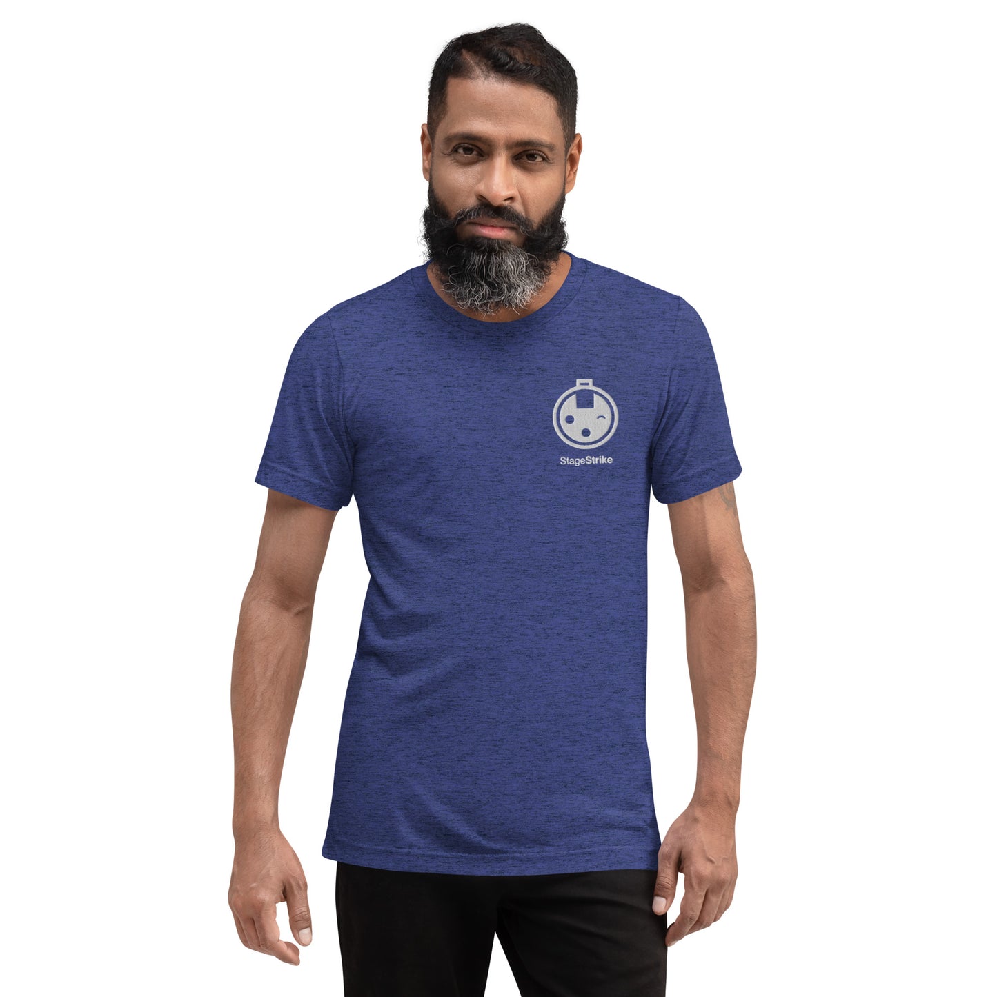 StageStrike T-Shirt — navy triblend, front view