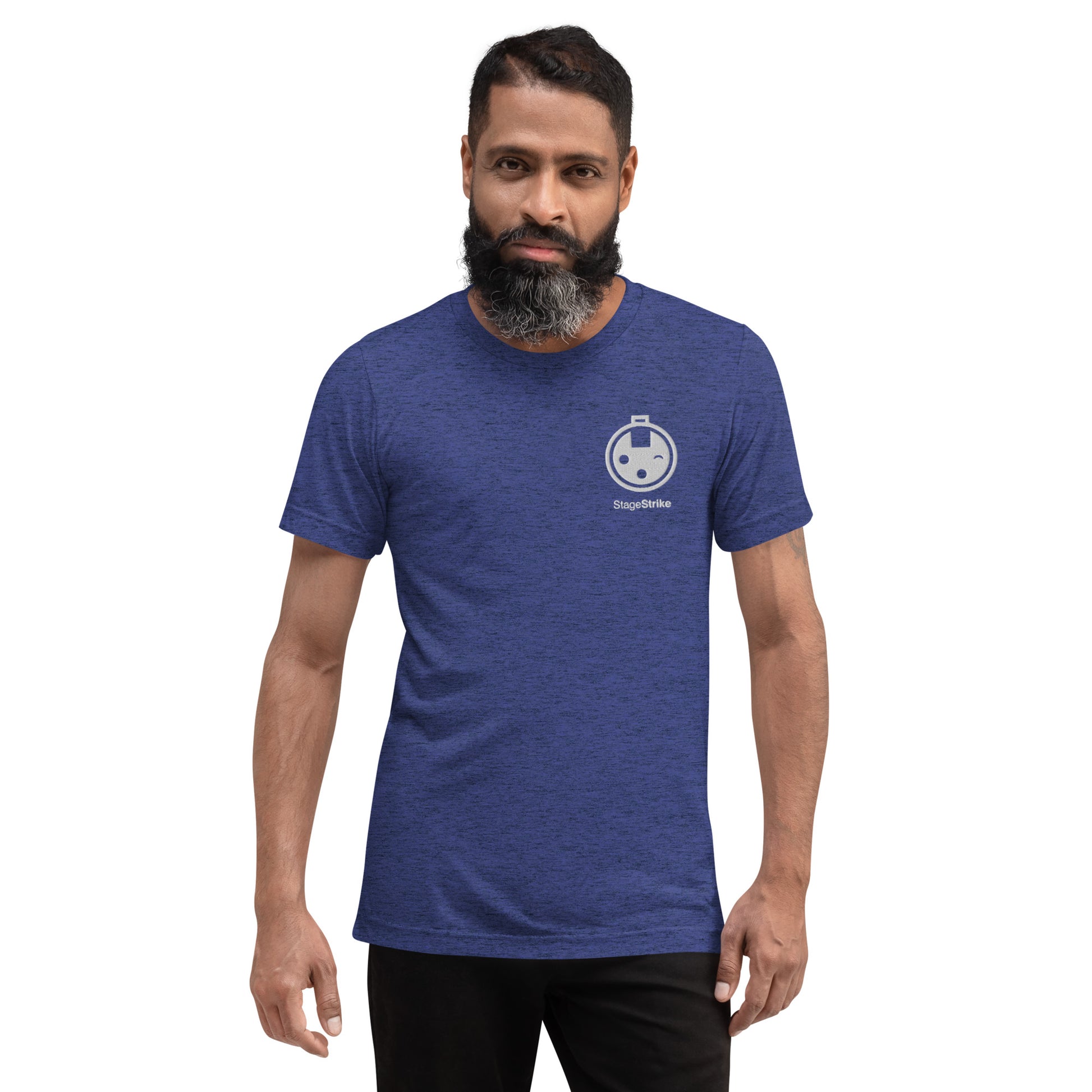 StageStrike T-Shirt — navy triblend, front view