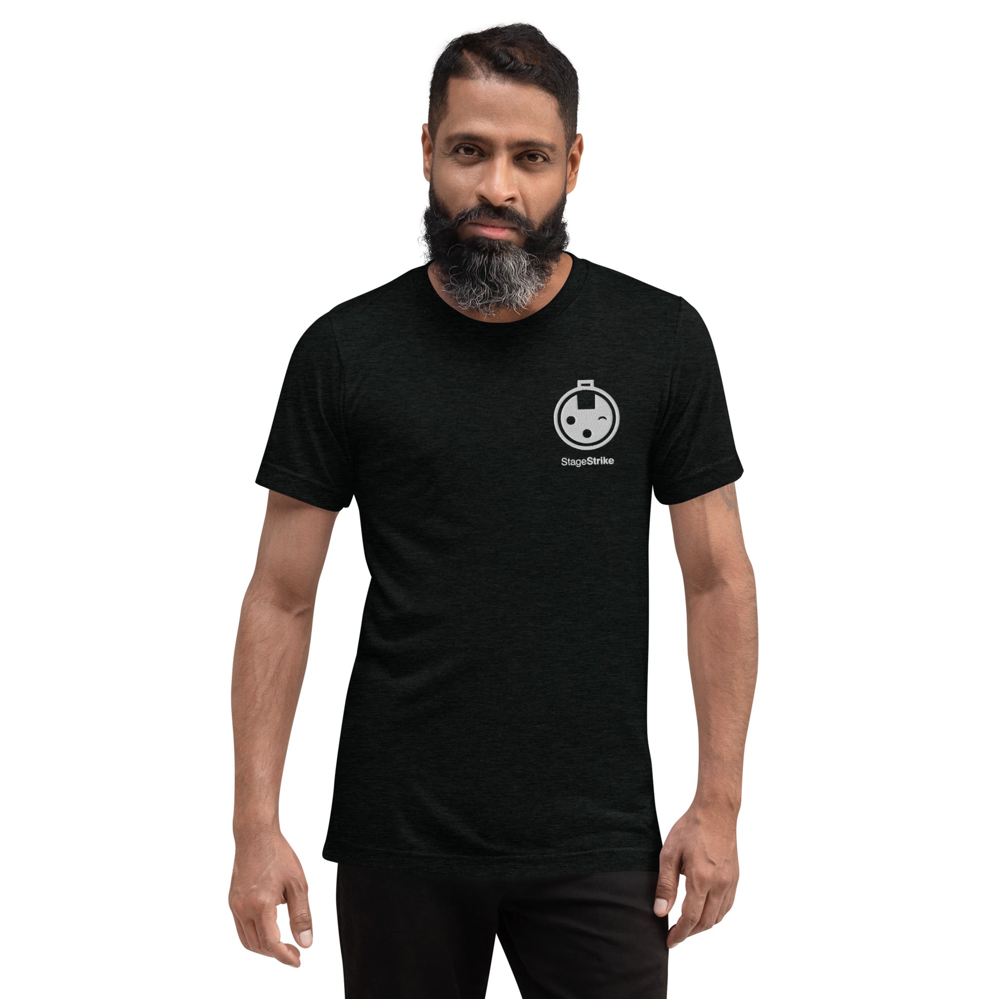 StageStrike T-Shirt — black triblend, alternate front view