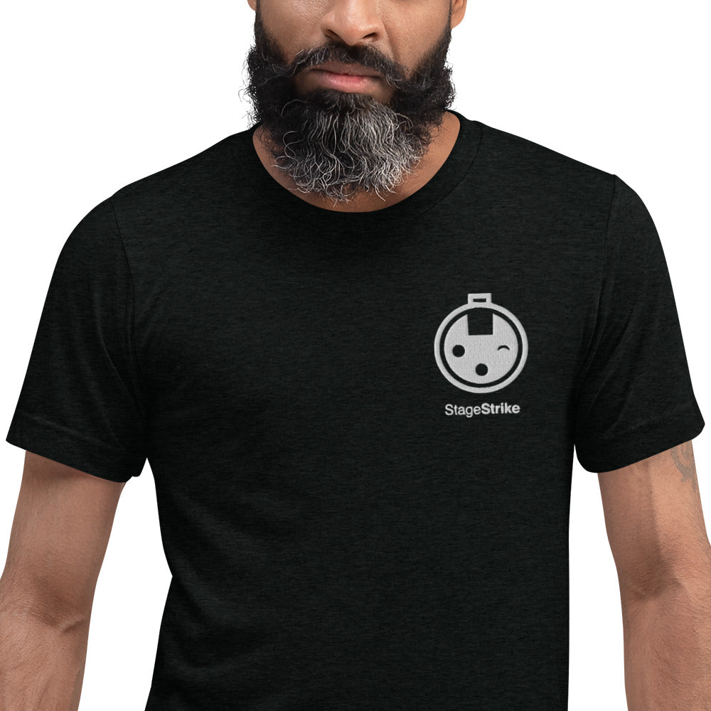 StageStrike T-Shirt — black triblend, logo detail